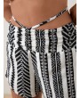 Geo Print Lace Up Elastic Waist Shorts For Women