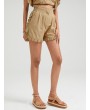 Lace Trim Pocket Solid Casual Shorts For Women