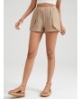 High Waist Solid Textured Casual Shorts For Women