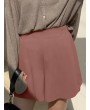 Casual Solid Pocket Wide Leg Shorts For Women