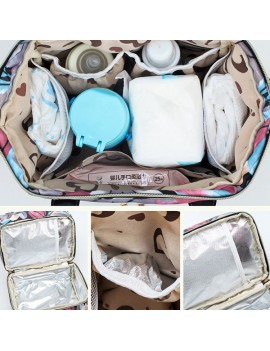 Nylon Waterproof Printed Shoulder Bag Insulation Large Capacity Mummy Bag Diaper Bag For Women