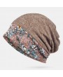 Printed Lace Stitching Beanie Scarf Hat Dual-use Turban Cap