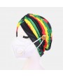 Printed Multi-colored Beanie National Style Button Mountable Ears Prevent Strangulation