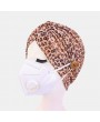 Printed Multi-colored Beanie National Style Button Mountable Ears Prevent Strangulation