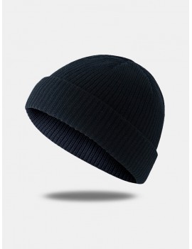 Unisex Solid Color Knitted Wool Hat Skull Caps Beanie Brimless Hats