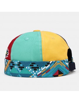 COLLROWN Women & Men Six-color Stitching Outdoor Leisure Hat Beanie Landlord Cap Skull Cap